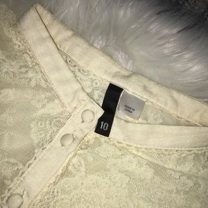 Lace Summer Mini Dress Size 10 H&M Divided Buttons